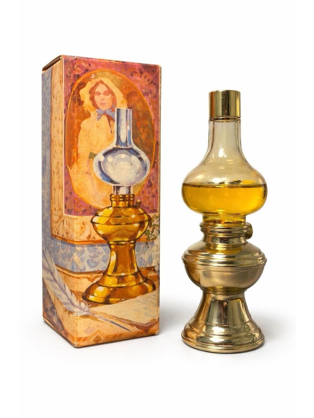 Avon 1970s Library Lamp Topaze Cologne Decanter With Box, 2.5x7.5”
